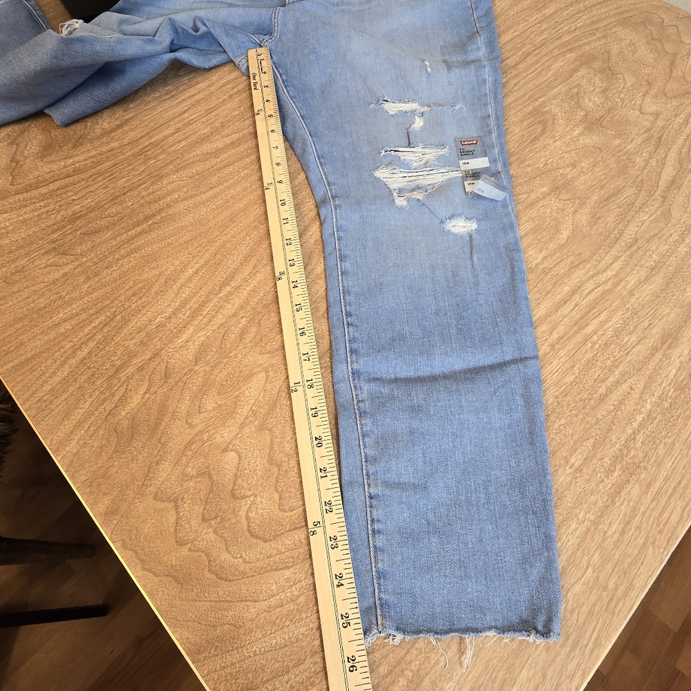 Levis Strauss Womens 711 Skinny Ankle Jeans Mid Rise 18W Plus Blue - Picture 12 of 14